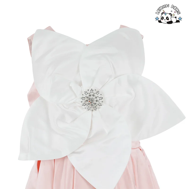 LEZONKIDS - Casual Princess Clothing Teenagers' Weddings Birthday Parties Kids' Events Cute Satin Baby Flower Girls' Party Bow Dress